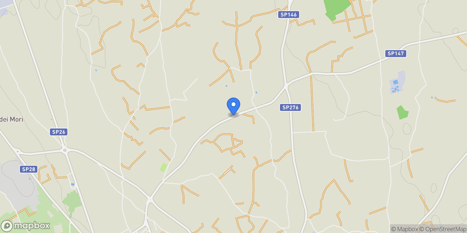 Map showing S.P. 147 - Martano Borgagne, Carpignano Salentino, LE 73020, Martano, Apulia, Italy.