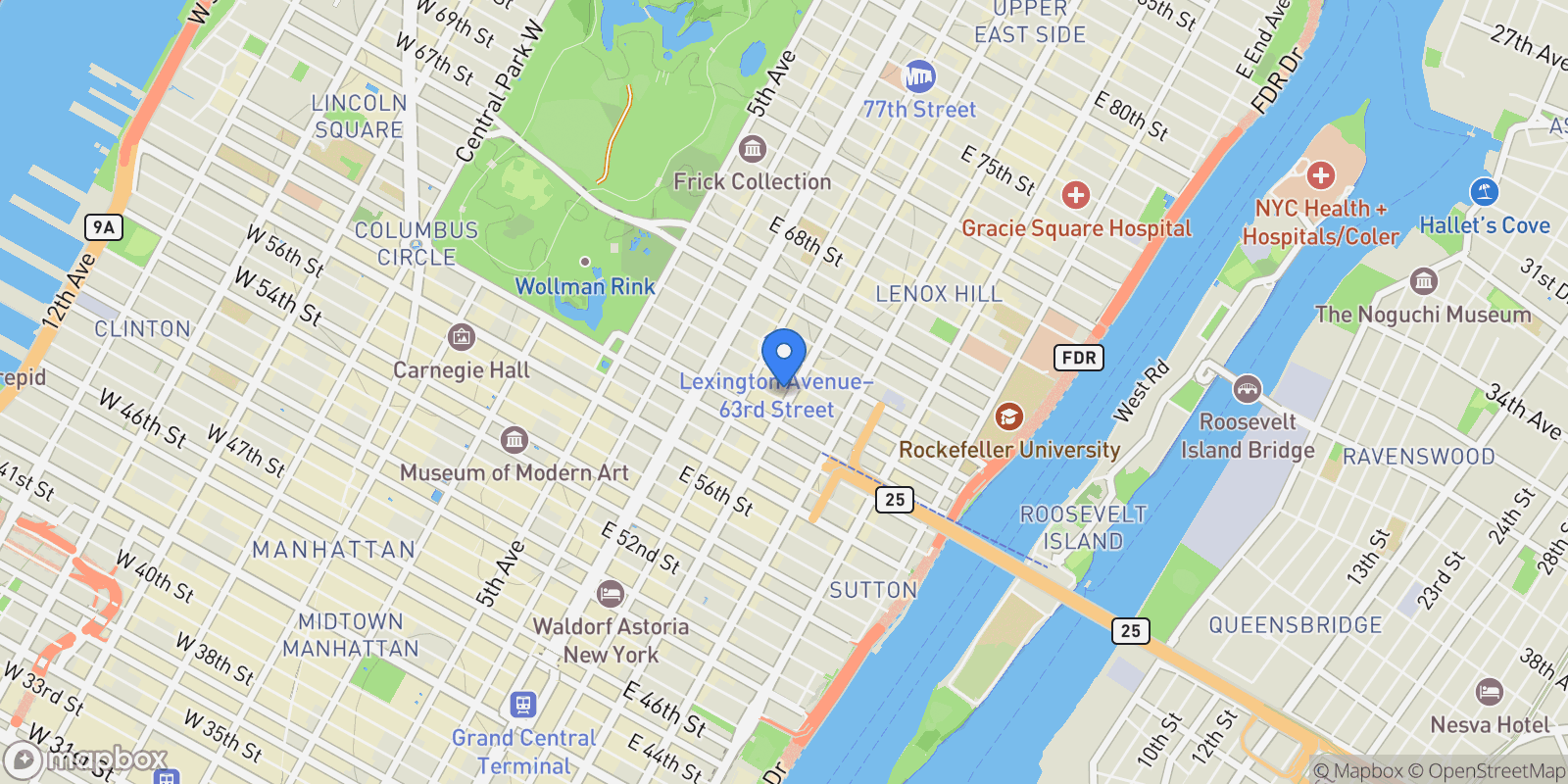 Map showing 167 East 61st Street #23D, New York, New York, United States.