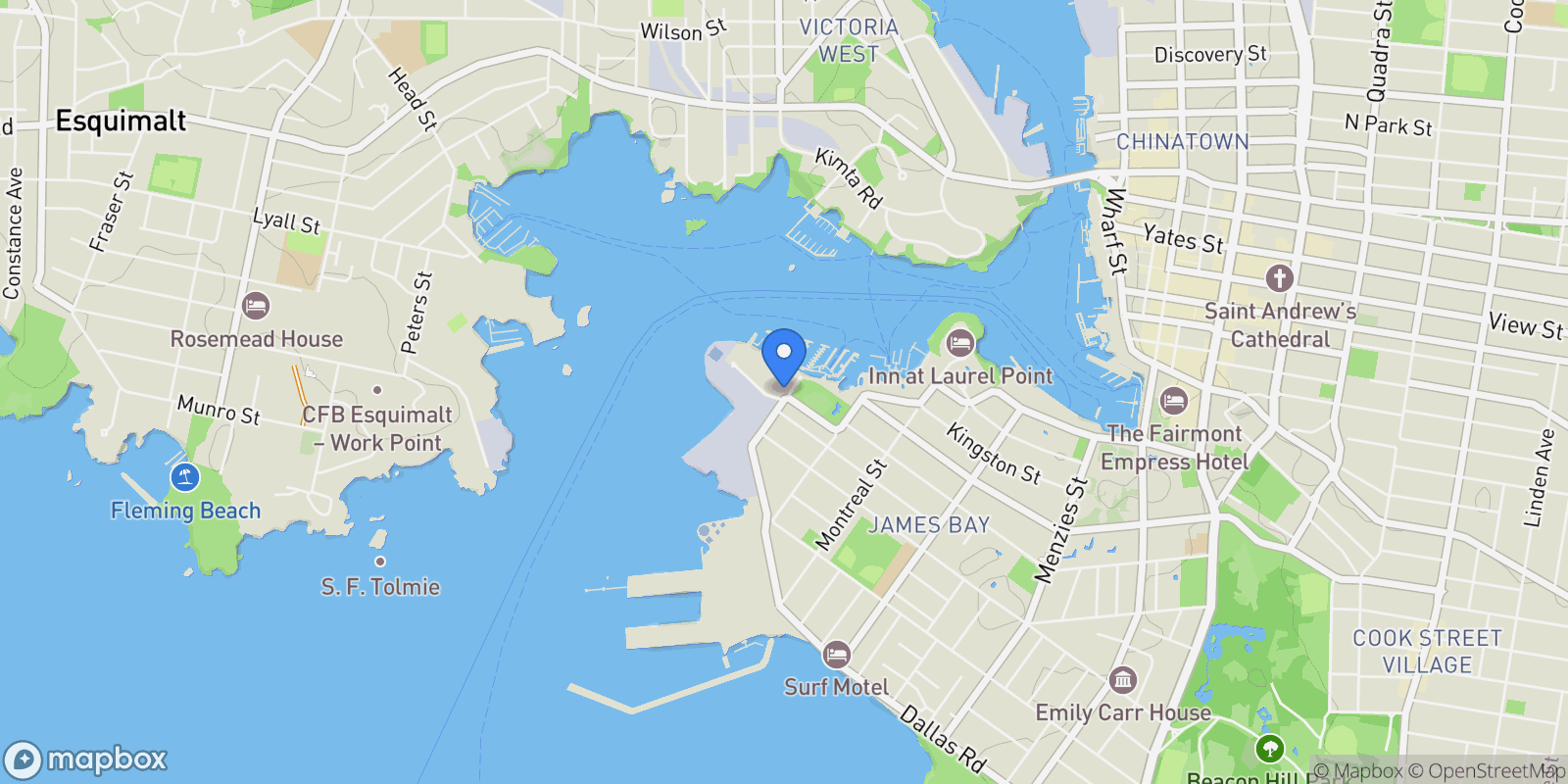 Map showing 1201-21 Dallas Road, Victoria, BC V8V 4Z9, Victoria, British Columbia, Canada.