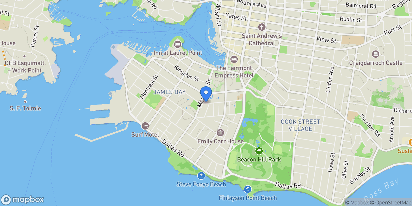 Map showing 304-550 Michigan Street, Victoria, BC V8V 0G3, Victoria, British Columbia, Canada.