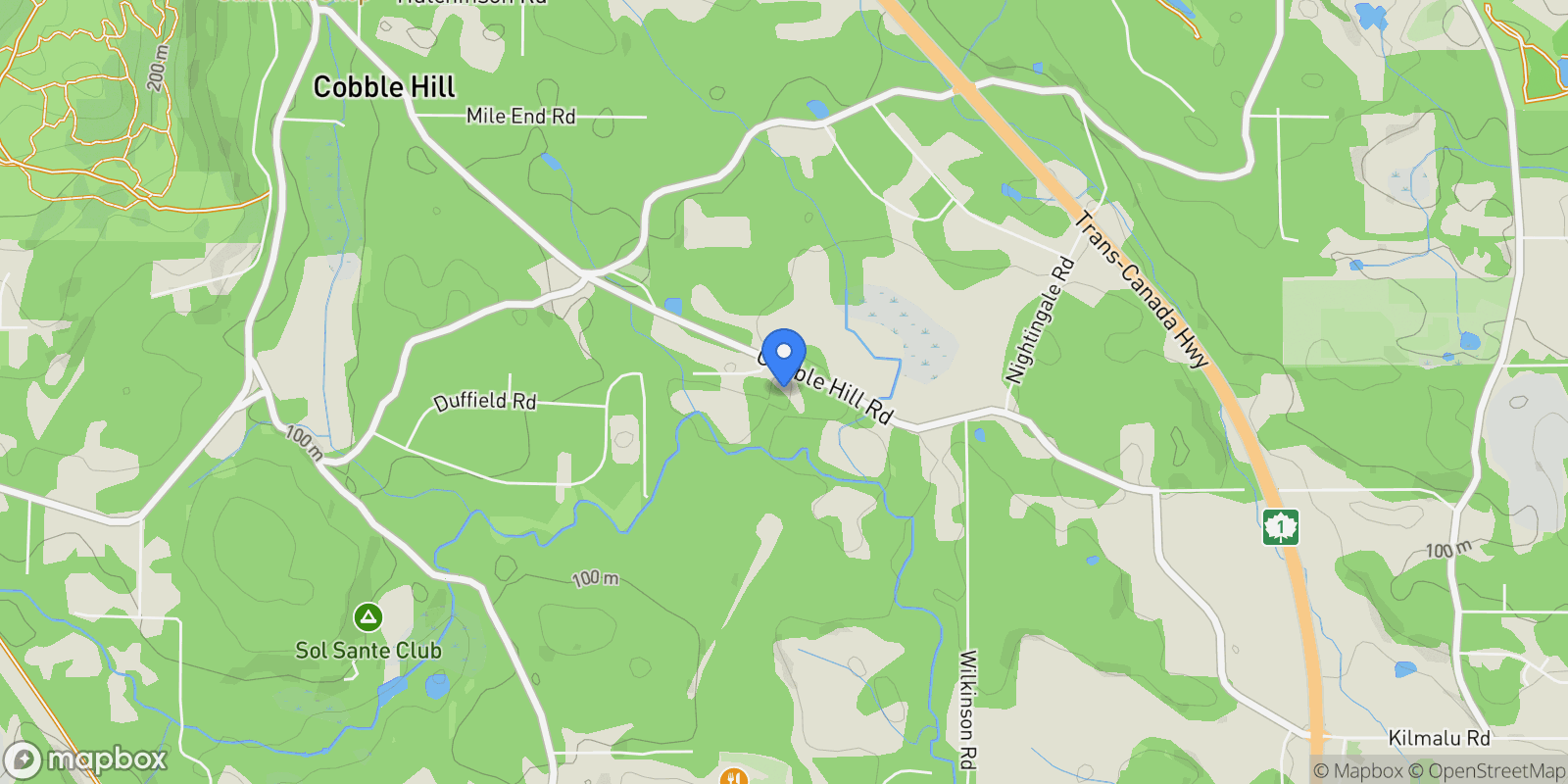Map showing 3250 Cobble Hill Road, Cobble Hill, BC V0R 1L6, Cobble Hill, British Columbia, Canada.
