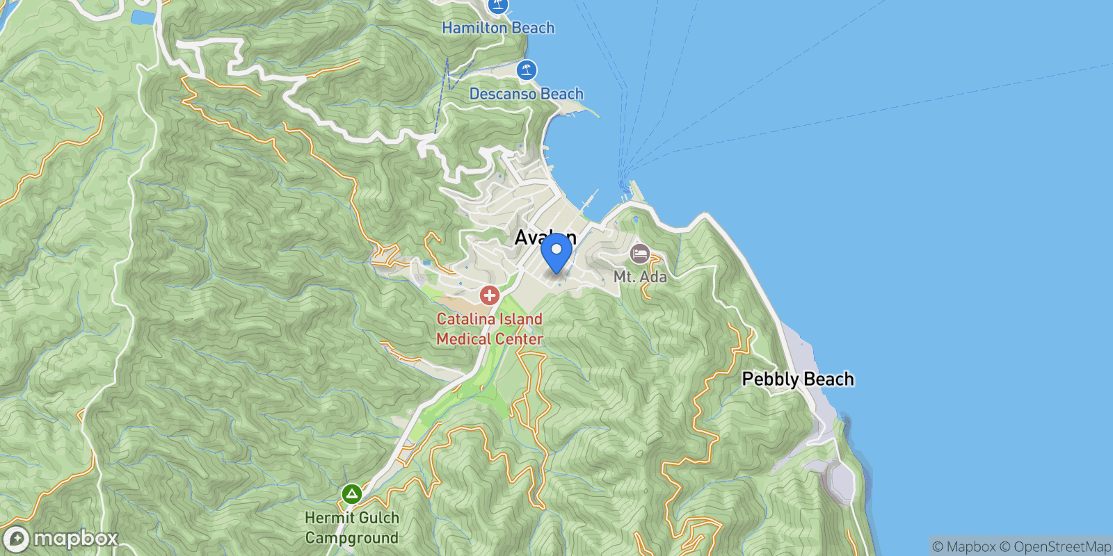 Map showing 335 Clemente Avenue, Avalon, California, United States.