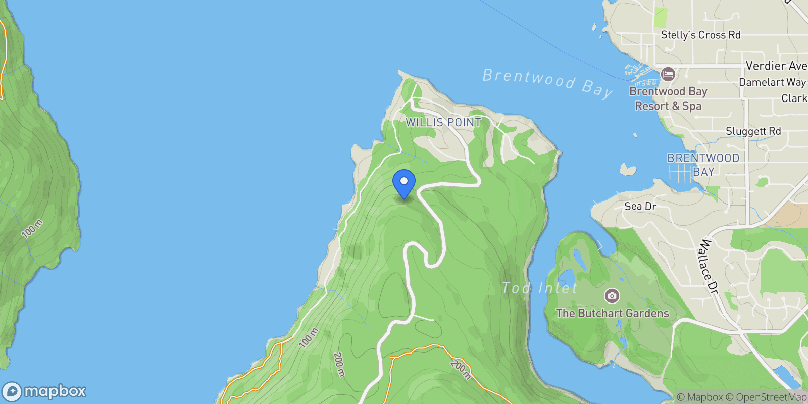 Map showing Lot 2 Willis Point Road, Central Saanich, BC V9E 2A2, Willis Point, British Columbia, Canada.