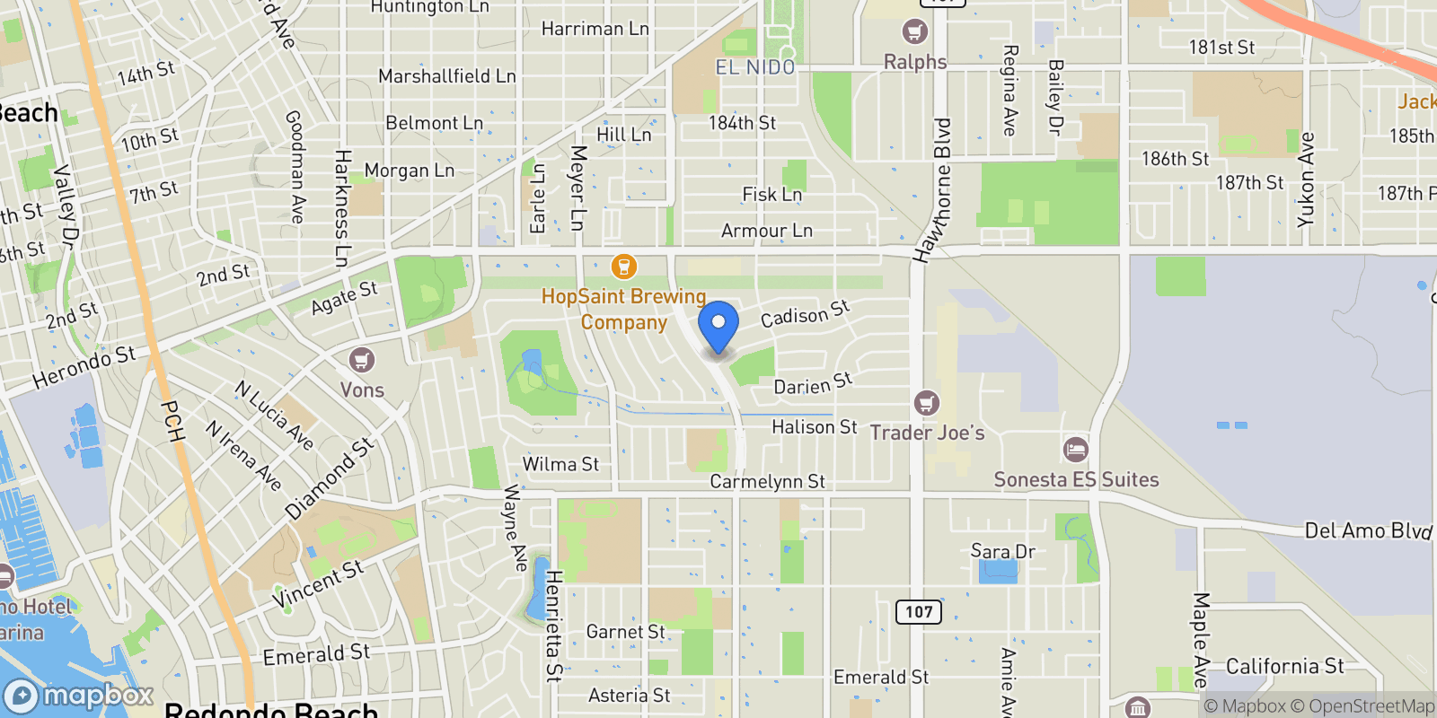Map showing 19432 Anza Avenue, Torrance, California, United States.