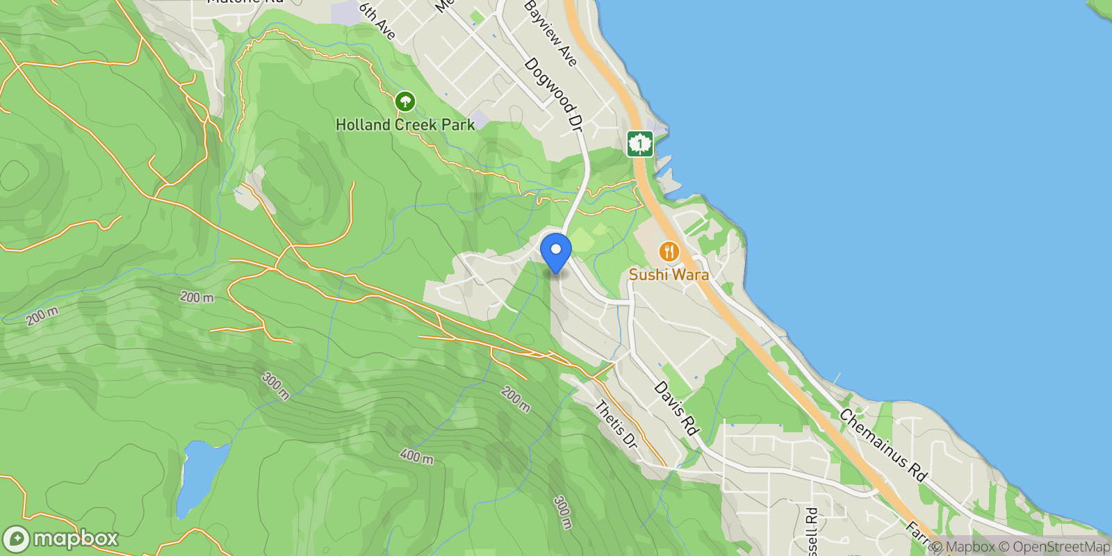 Map showing 128 Rollie Rose Drive, Ladysmith, BC V9G 1T7, Ladysmith, British Columbia, Canada.