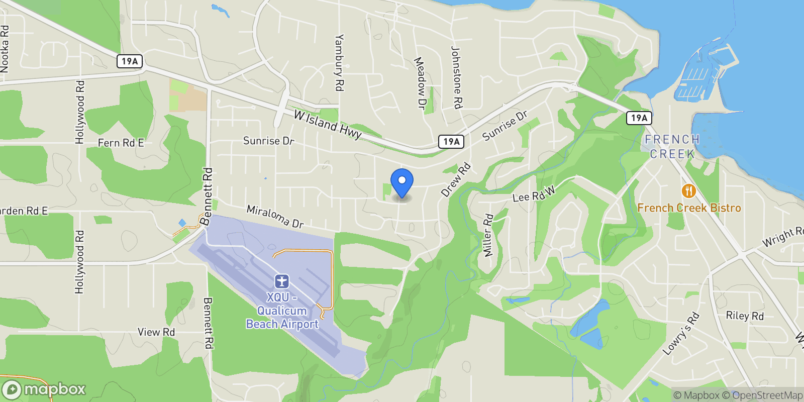 Map showing 1316 Gilley Crescent, Parksville, BC V9P 1W9, Nanaimo, British Columbia, Canada.