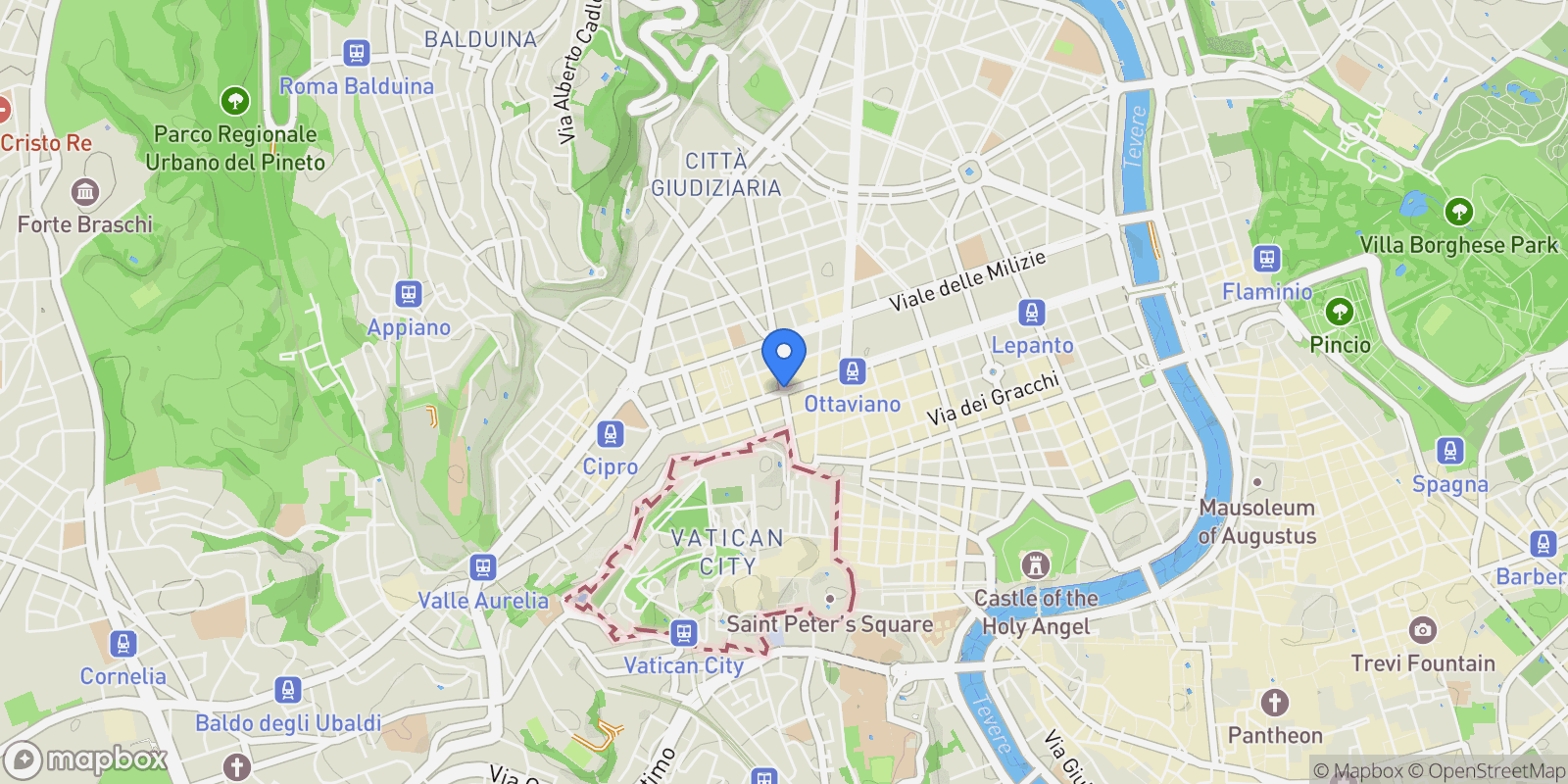 Map showing Roma Via Leone Iv, Rome, Lazio, Italy.