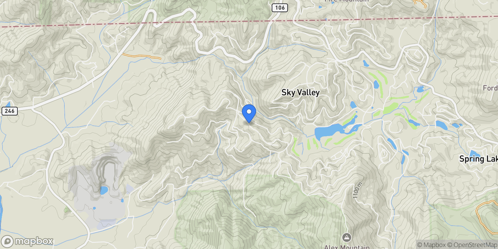Map showing TBD Ridgepole Drive, Sky Valley, GA 30537, Dillard, Georgia, United States.