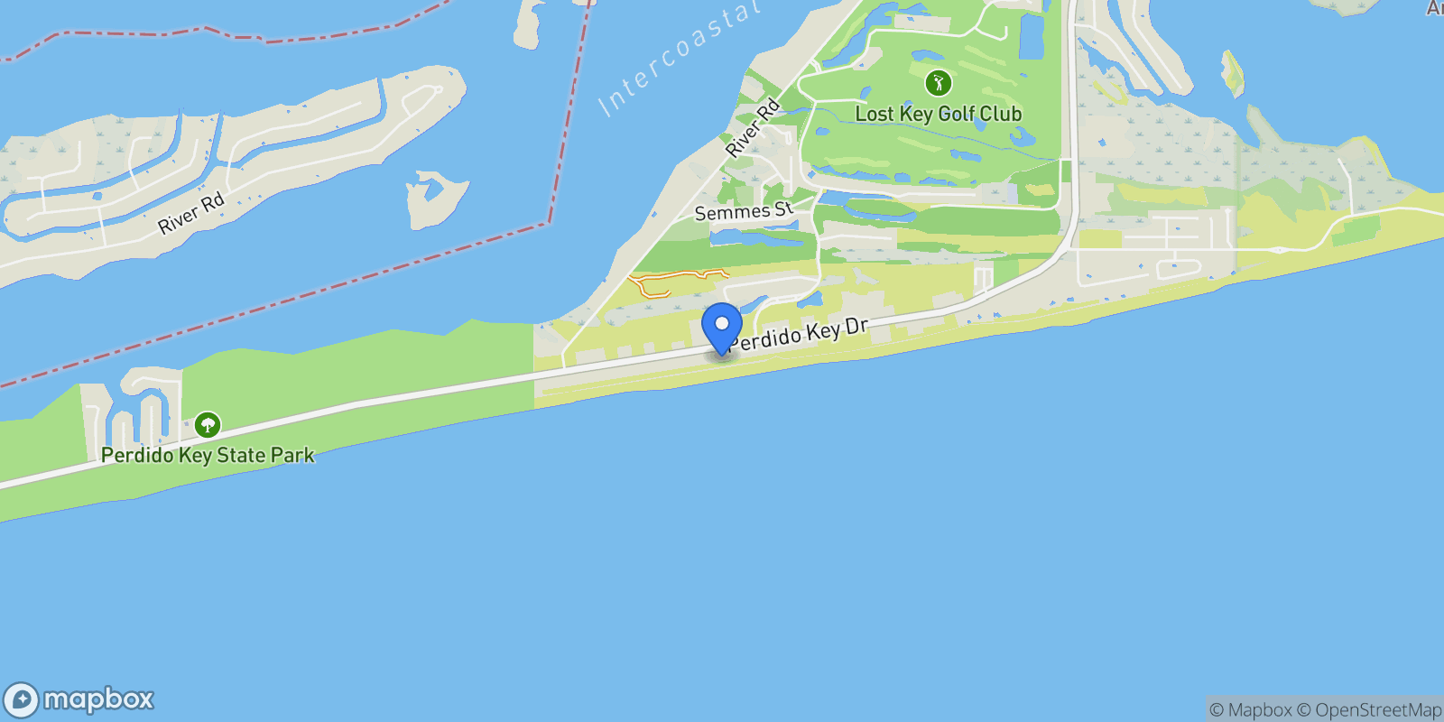 Map showing 14455 Perdido Key Dr, #601, Perdido Key, FL, 32507, USA, Pensacola, Florida, United States.