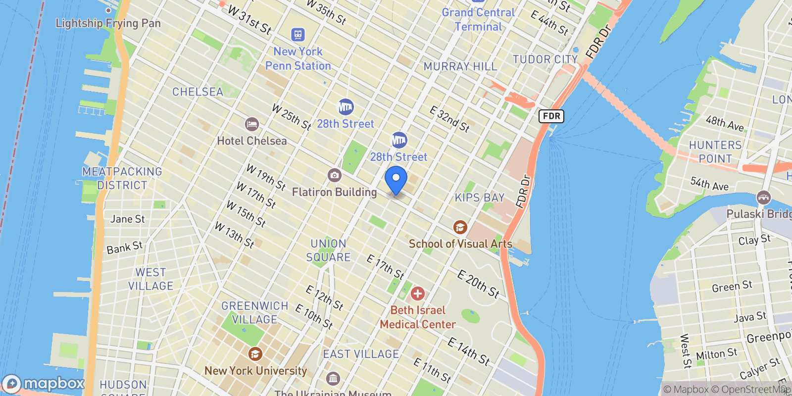 Map showing 139 East 23rd Street #11, New York, New York, United States.