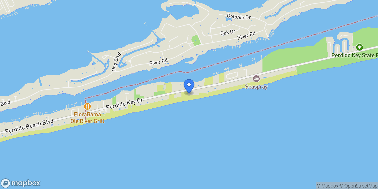 Map showing 16551 Perdido Key Dr, #PH-701, Perdido Key, FL, 32507, USA, Pensacola, Florida, United States.