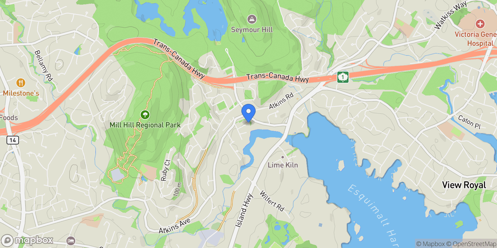 Map showing 77 Chilco Ridge Place, View Royal, BC V9B 5Z7, View Royal, British Columbia, Canada.