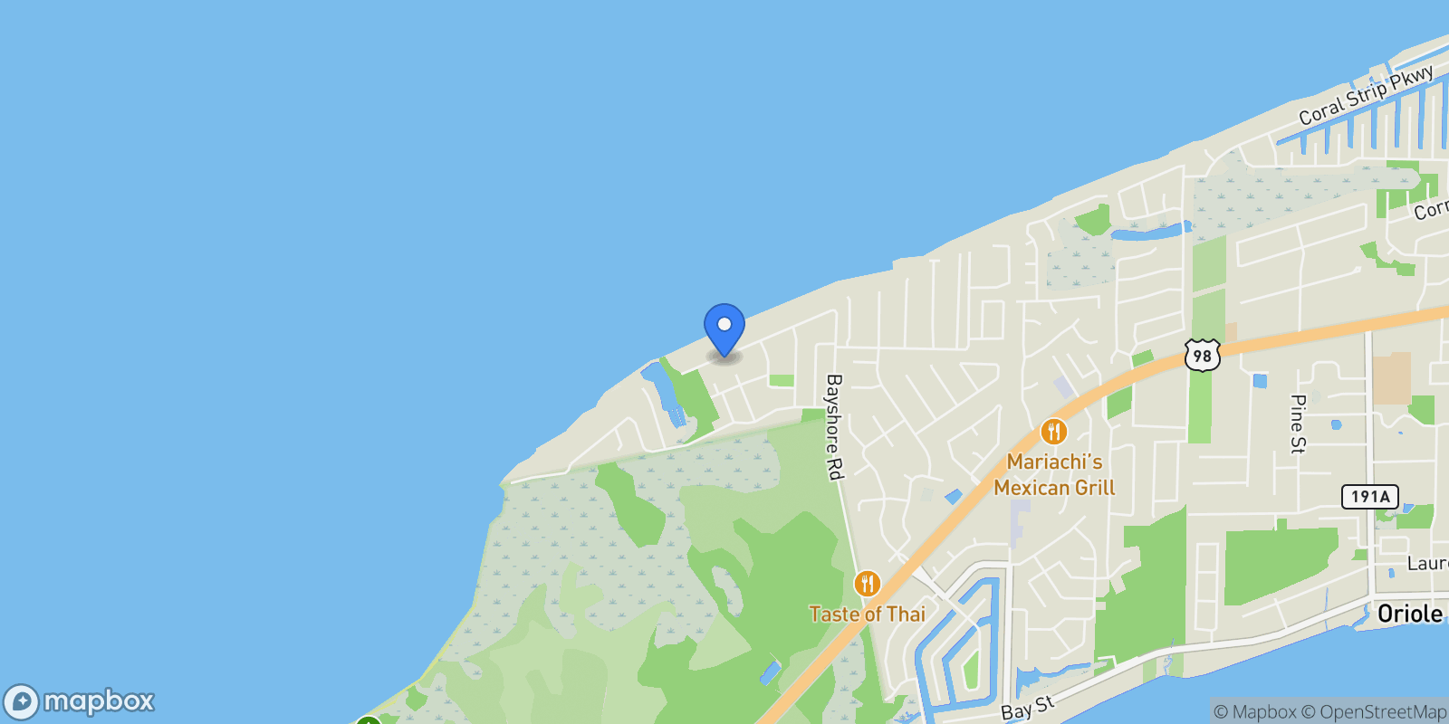 Map showing 2369 W Bayshore Rd, Gulf Breeze, FL, 32563, USA, Gulf Breeze, Florida, United States.