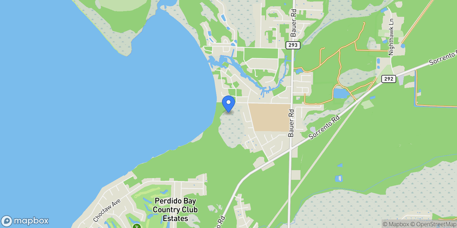 Map showing 12600 Meadson Rd, Pensacola, FL, 32506, USA, Pensacola, Florida, United States.