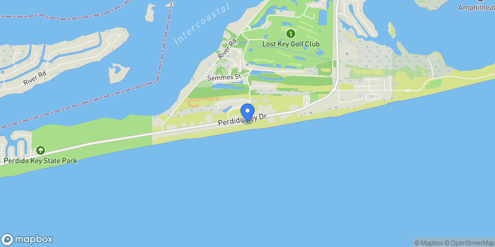 Map showing 14237 Perdido Key Drive, #PH-1401, Pensacola, FL, 32507, USA, Pensacola, Florida, United States.