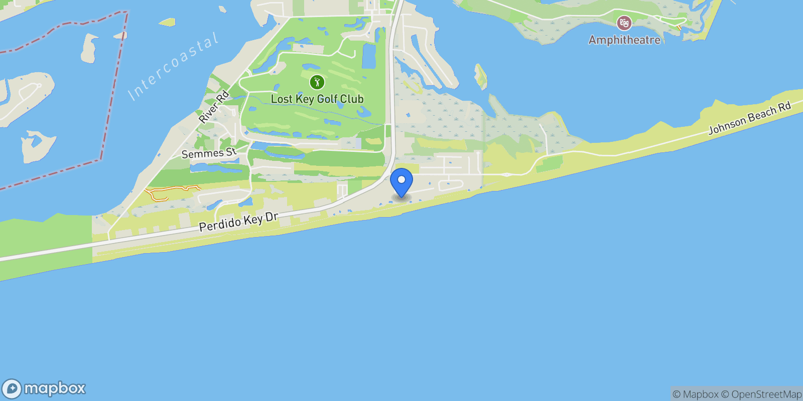 Map showing 13555 Sandy Key Dr, Perdido Key, FL, 32507, USA, Pensacola, Florida, United States.