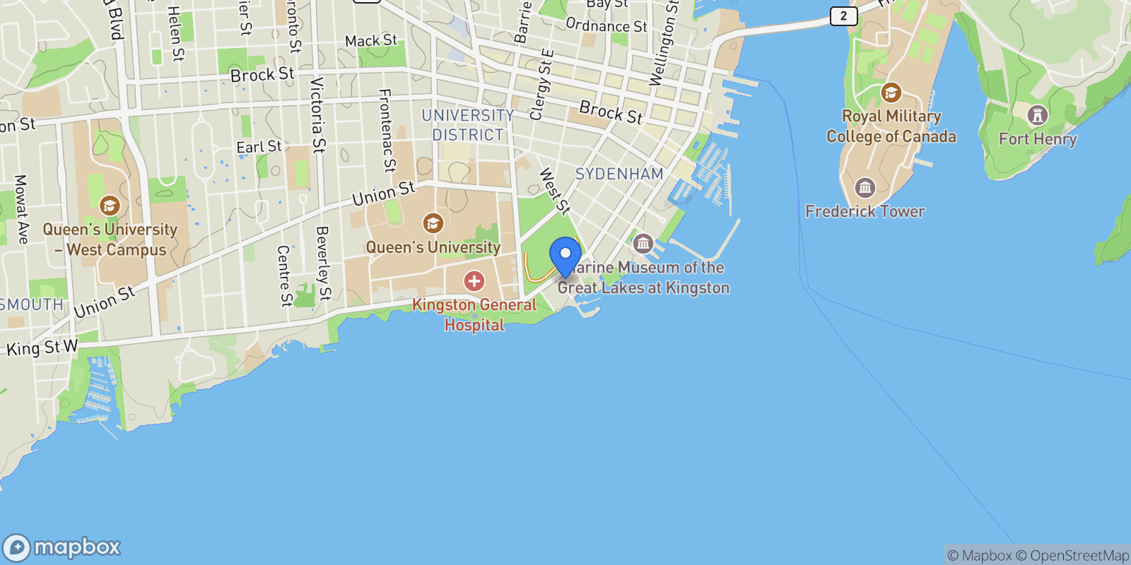 Map showing 81 King Street E, Kingston, Ontario, Canada.