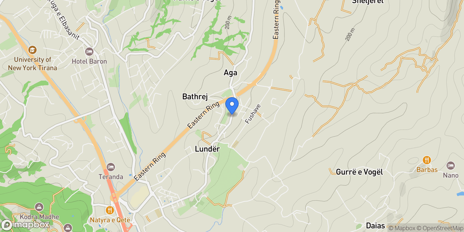 Map showing Rruga Shkallenjeve, Farkë, Tirana County, Albania.