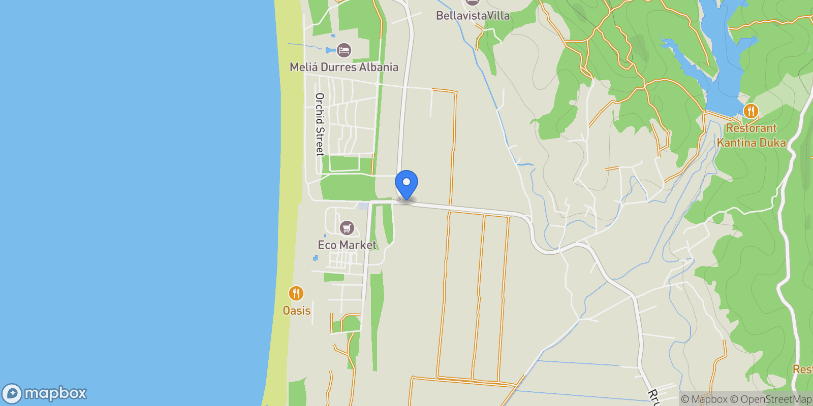 Map showing Gjiri i Lalezit, Plazhi San Pietro, Durrës County, Albania.