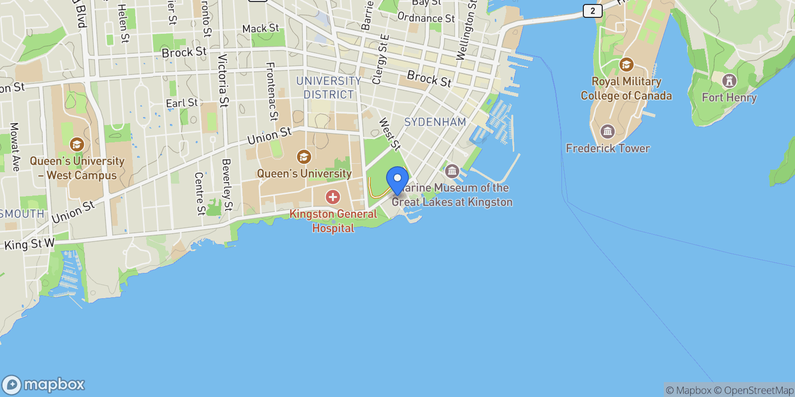 Map showing 81 King St E, Kingston, Ontario, Canada.