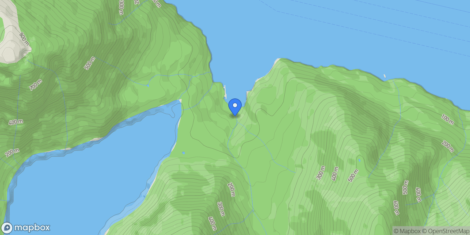 Map showing Butedale, Princess Royal Island, Butedale, British Columbia, Canada.