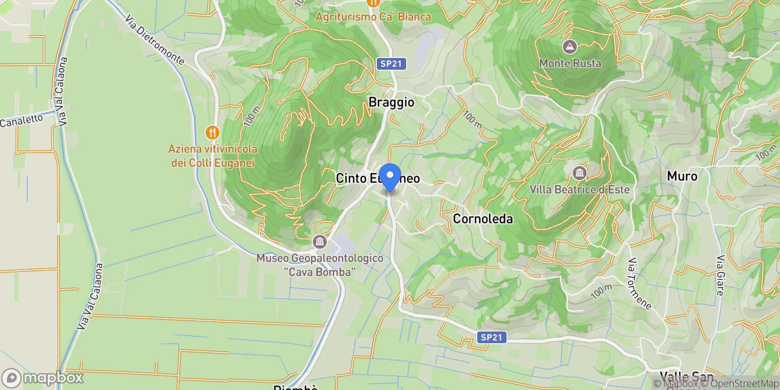 Map showing Cinto Euganeo, Veneto, Italy.