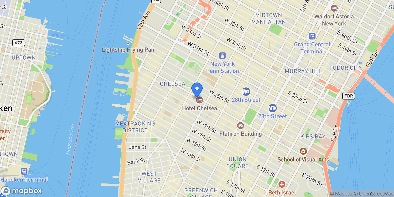 Map showing 240 West 23rd Street                                         #PHC, New York, New York, United States.