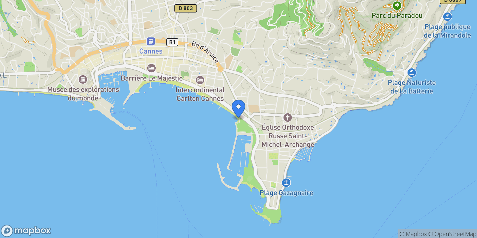 Map showing Cannes, Provence-Alpes-Côte d'Azur, France.
