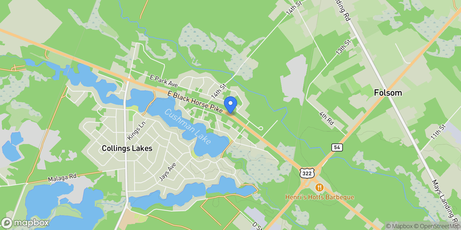 Map showing 872 Black Horse Pk, WILLIAMSTOWN, NJ 08094, Monroe Township, New Jersey, United States.