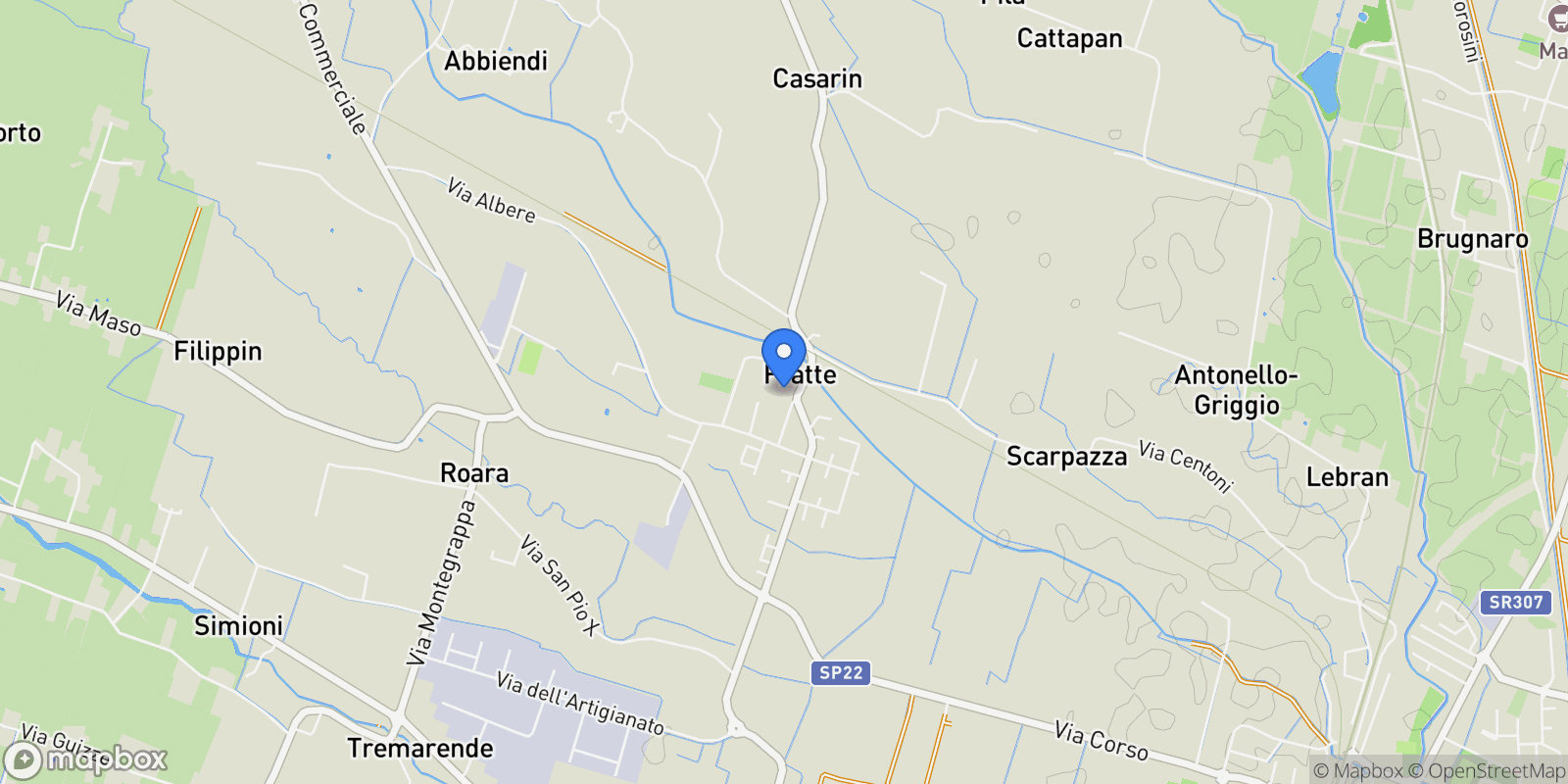 Map showing Fratte, Veneto, Italy.