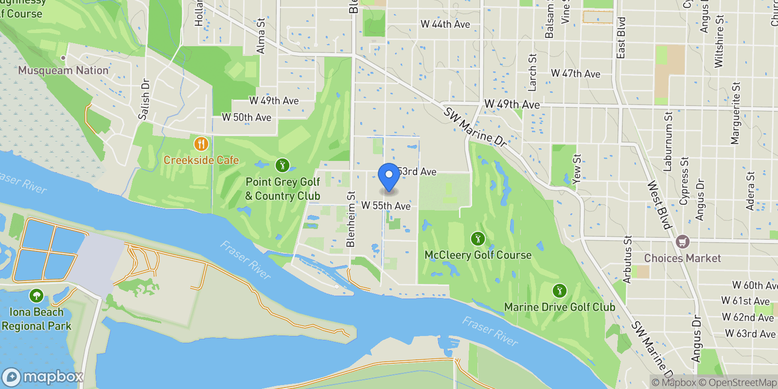 Map showing 7026 Balaclava Street, Vancouver, British Columbia, Canada.