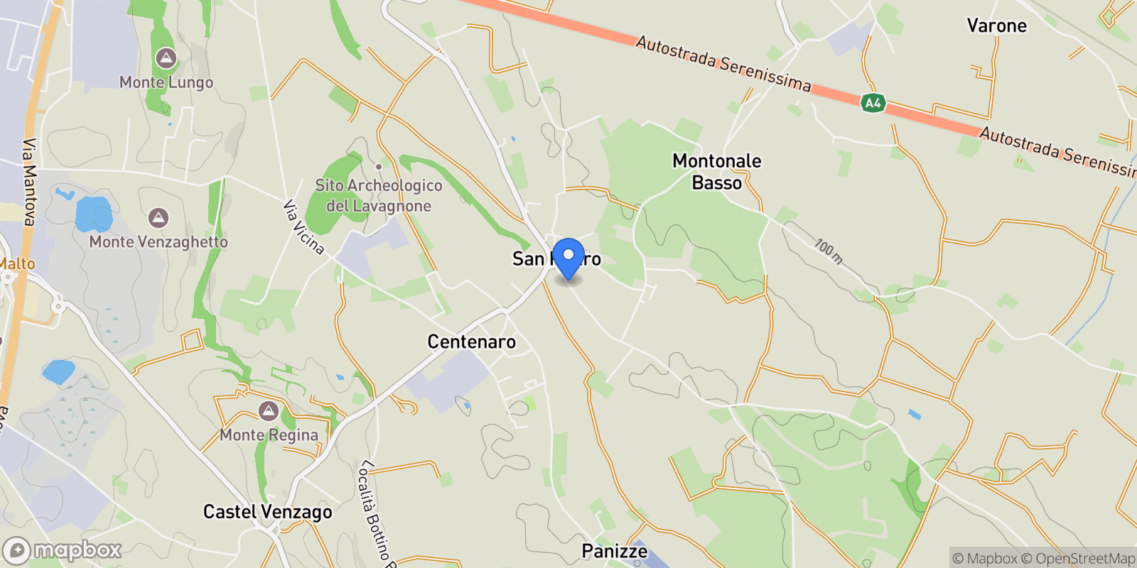 Map showing Via S. Pietro, 25015 Centenaro BS, Italy, Centenaro, Lombardy, Italy.