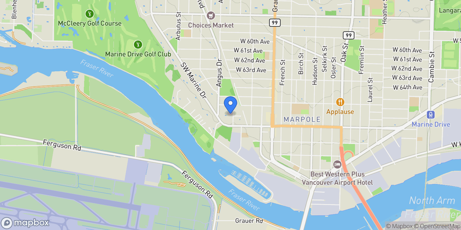 Map showing 8483 Wiltshire Street, Vancouver, British Columbia, Canada.