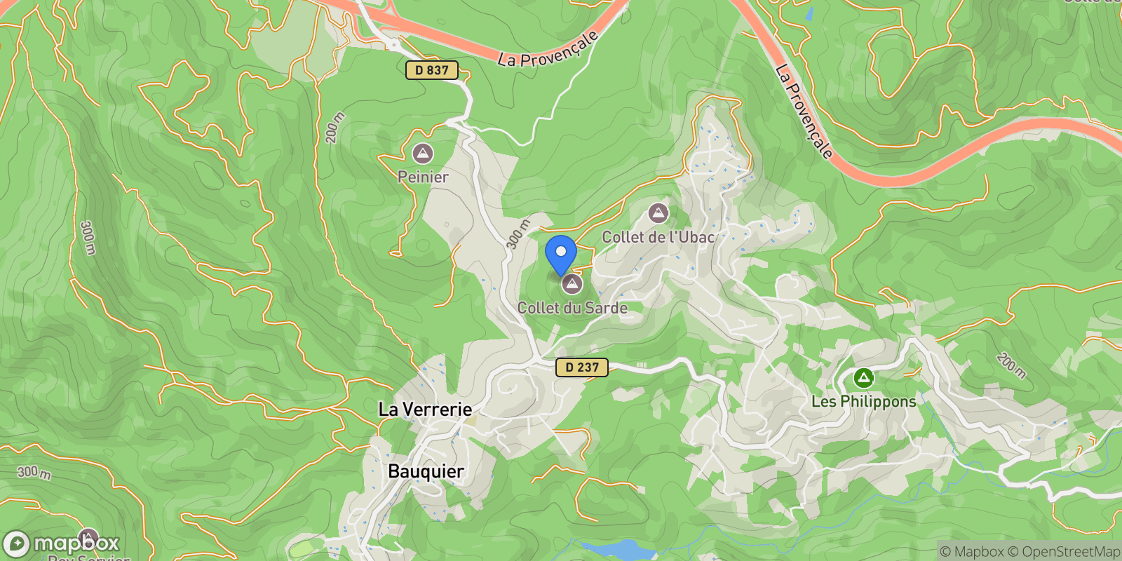 Map showing Les Adrets-de-l'Estérel, Provence-Alpes-Côte d'Azur, France.