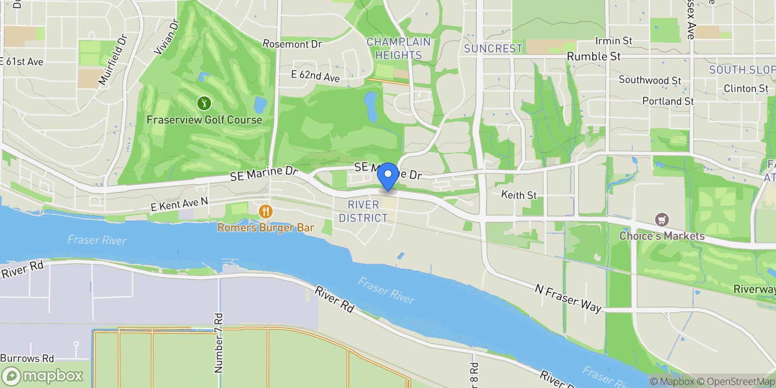 Map showing 3482 Marine Way, Vancouver, British Columbia, Canada.