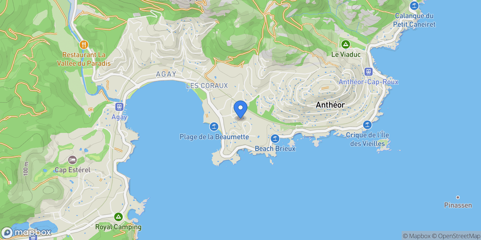 Map showing Saint-Raphaël, Provence-Alpes-Côte d'Azur, France.