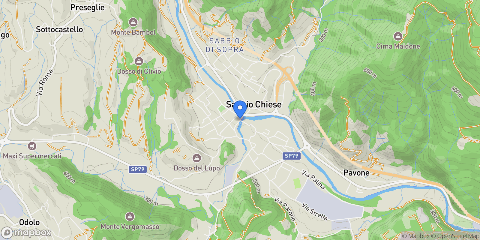Map showing 25070 Sabbio Chiese BS, Italy, Sabbio Chiese, Lombardy, Italy.