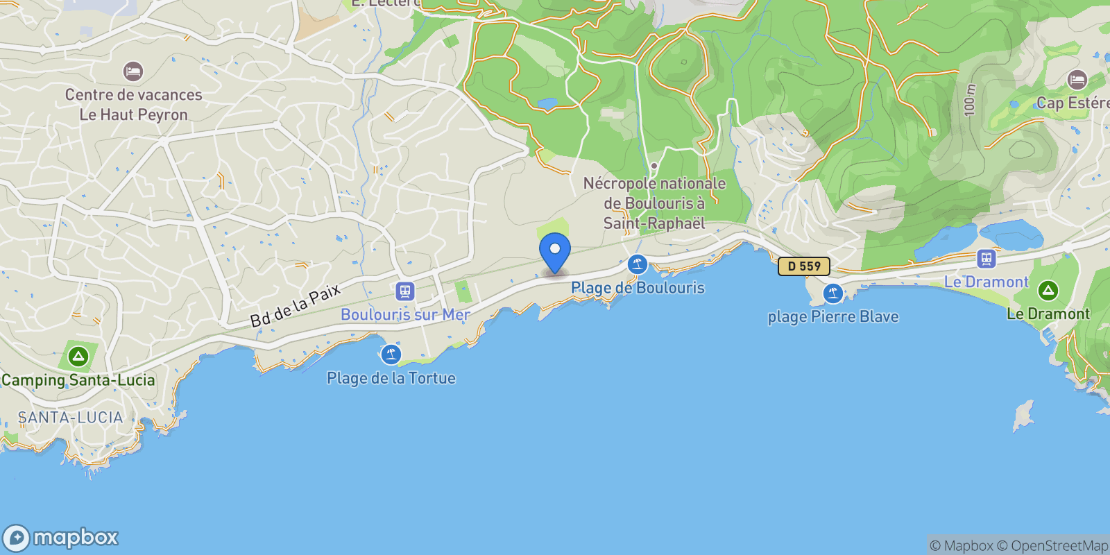 Map showing Saint-Raphaël, Provence-Alpes-Côte d'Azur, France.