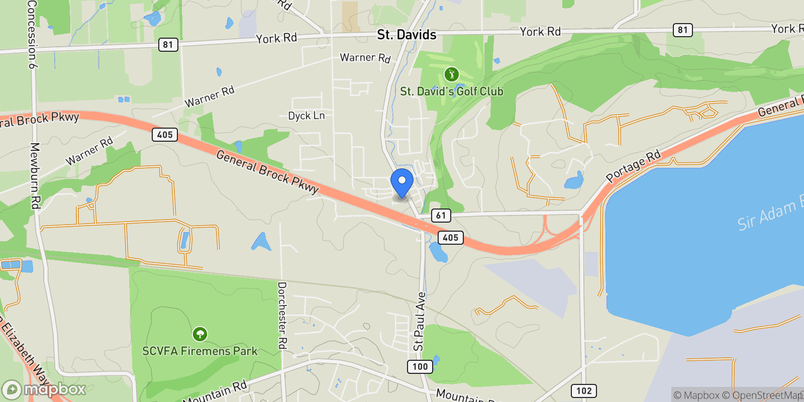 Map showing 6 Fedorkow Lane, Niagara-on-the-Lake, Ontario, Canada.