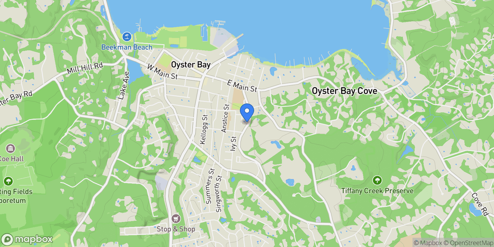 Map showing 68 Mccouns Lane , Oyster Bay, NY 11771, Upper Brookville, New York, United States.