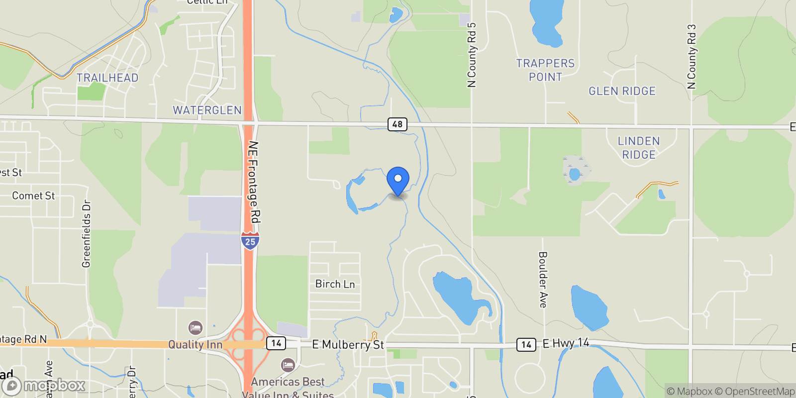 Map showing 4677 County Road 48, Fort Collins, CO, 80524, USA, Fort Collins, Colorado, United States.
