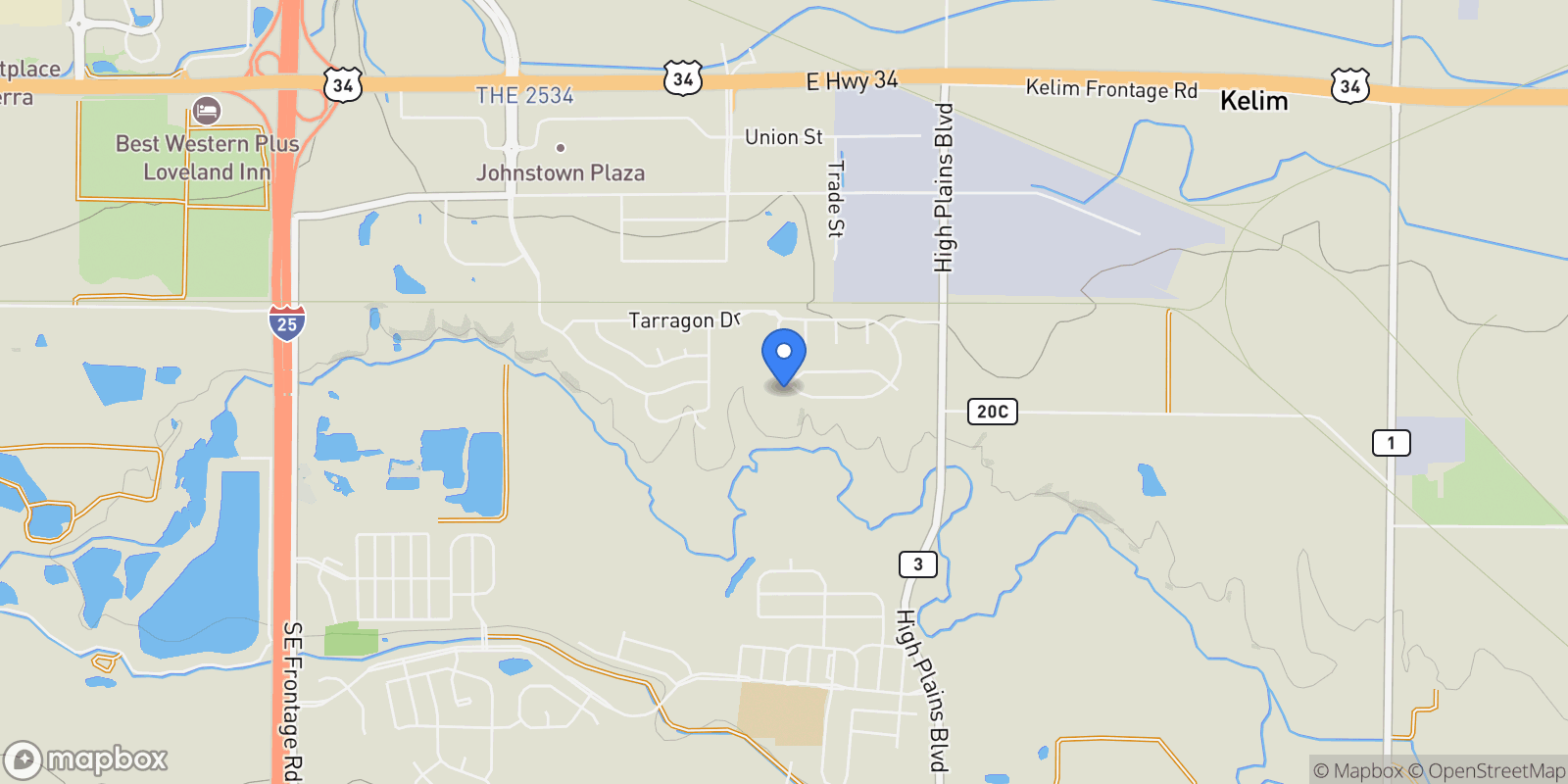 Map showing 4238 Lemon Grass, Johnstown, CO, 80534, USA, Johnstown, Colorado, United States.