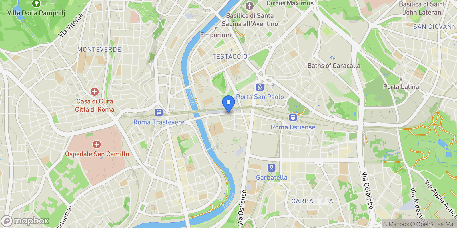 Map showing Via del Porto Fluviale, 00154 Roma RM, Italy, Rome, Lazio, Italy.
