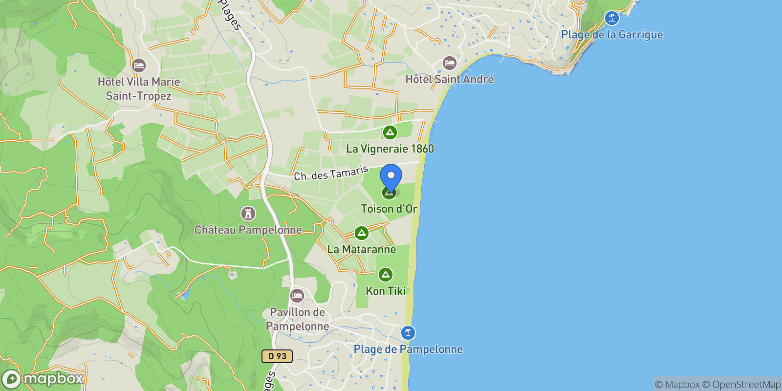 Map showing 842 Chem. des Tamaris, 83350 Ramatuelle, France, Ramatuelle, Provence-Alpes-Côte d'Azur, France.