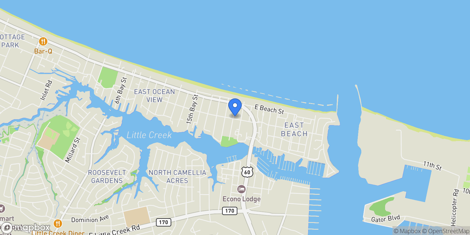 Map showing 4007 Pleasant Avenue, Norfolk, Virginia, United States.