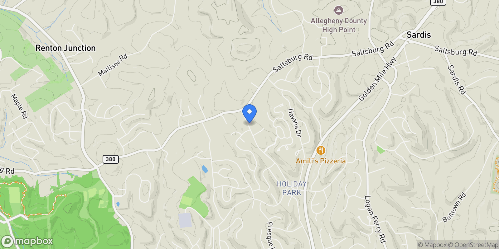 Map showing 1512 Abers Creek Rd, Plum Boro, PA 15239, Pittsburgh, Pennsylvania, United States.