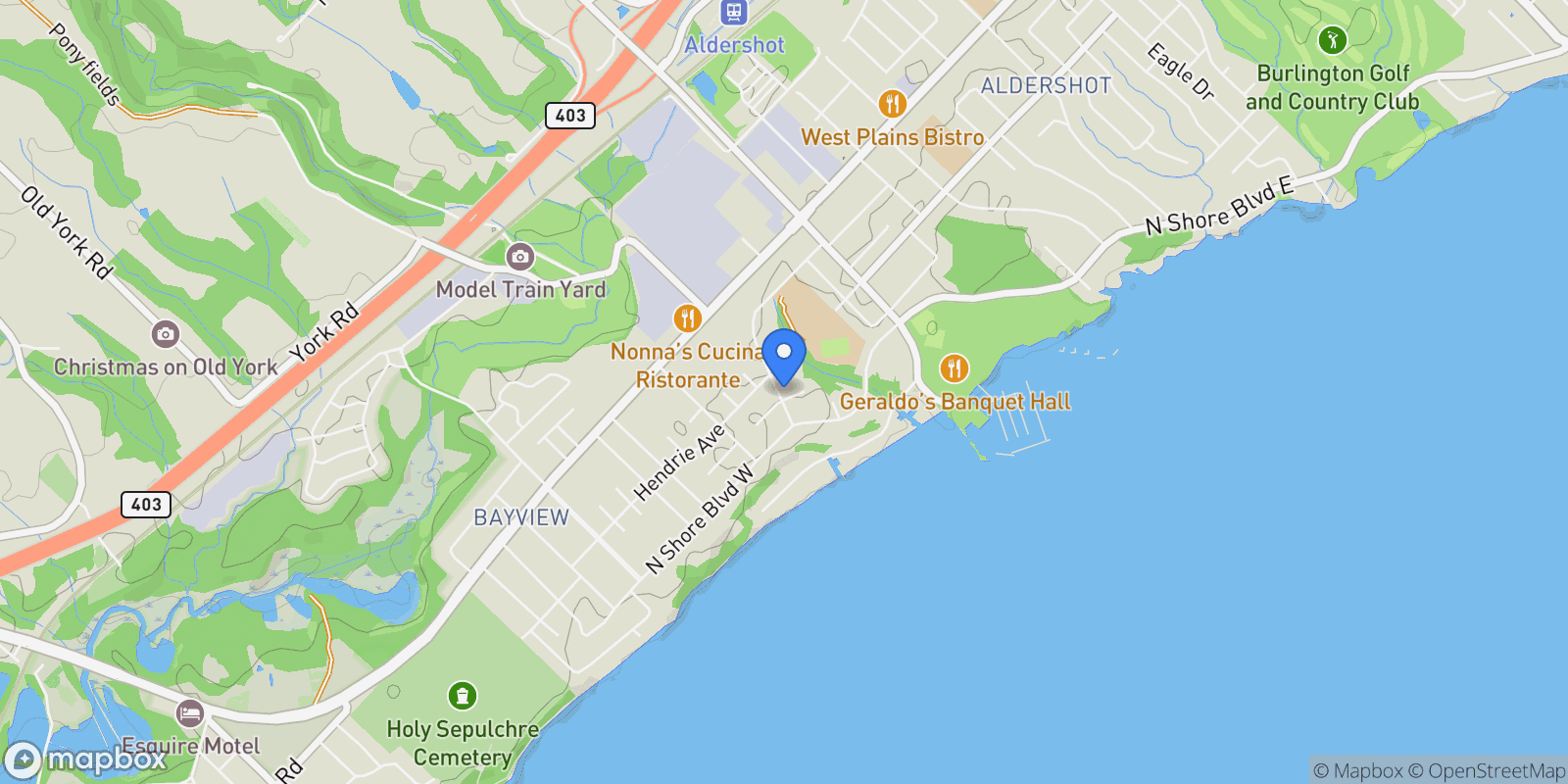 Map showing 134 FAIRWOOD PLACE W, Burlington, ON, L7T4B6, CANADA, Burlington, Ontario, Canada.