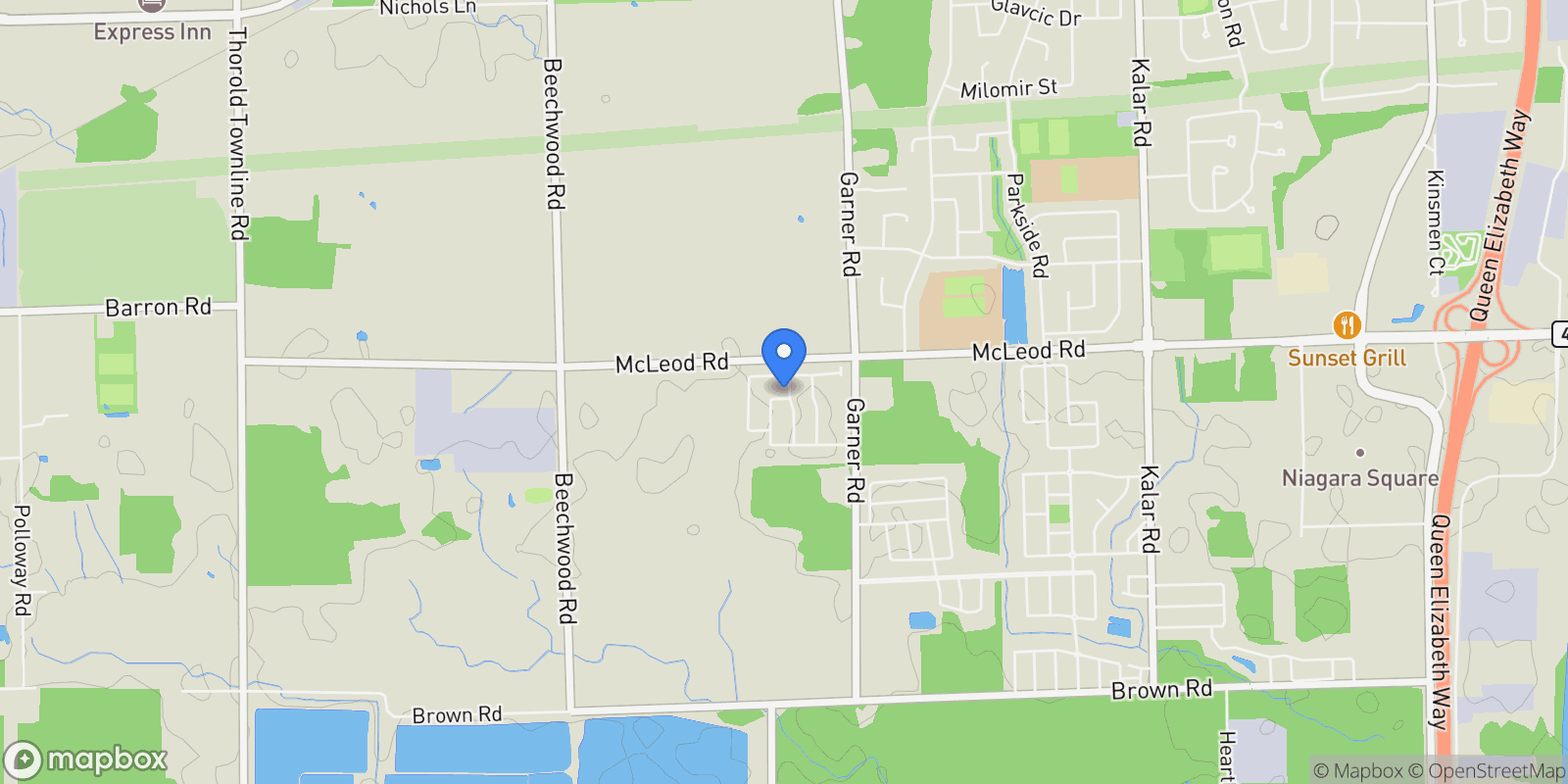 Map showing 7365 JONATHAN DRIVE, Niagara Falls, ON, L2H3T3, CANADA, Niagara Falls, Ontario, Canada.