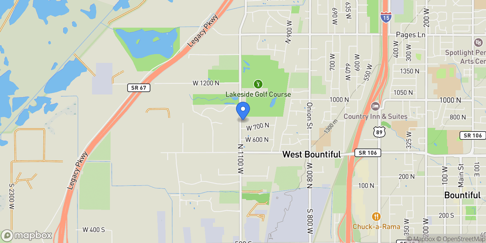 Map showing 740 1100 W, WEST BOUNTIFUL, UT 84087, West Bountiful, Utah, United States.