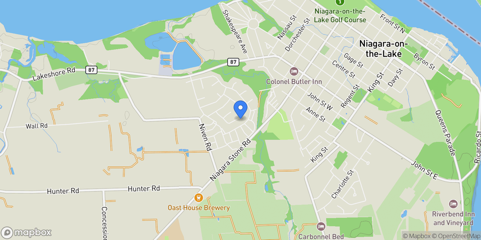 Map showing 36 CONFEDERATION DRIVE, Niagara-on-the-Lake, ON, L0S1J0, CANADA, Niagara-on-the-Lake, Ontario, Canada.